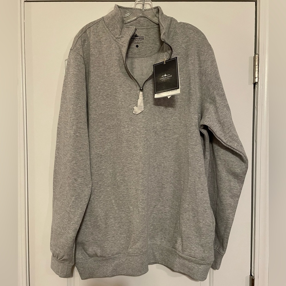 Charles River Apparel Gray 1/4zip Pillover